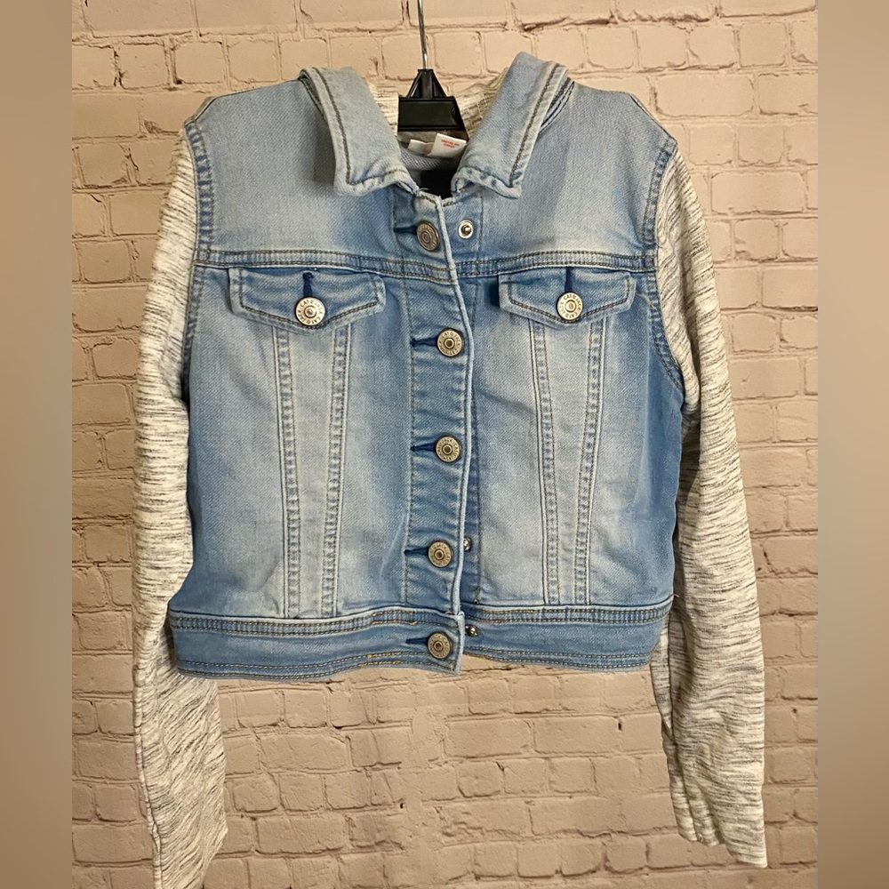 Girls denim jacket with cat hood